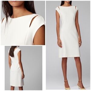 NWT Boss Hugo Boss Dileky Cut out Shoulder Sheath White Cocktail  Bridal Dress‍‍